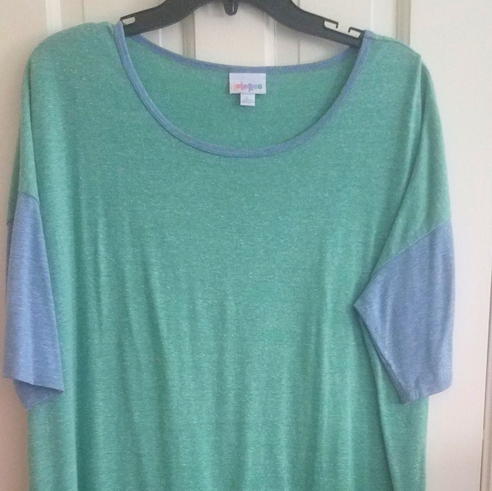 Lularoe Womens Tunic Sz L Green Blue